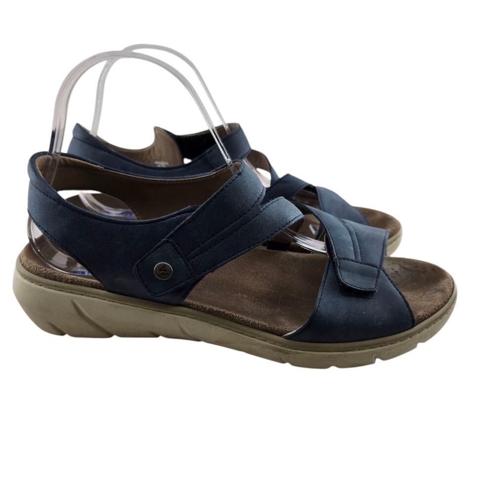 Wolky Ikiria Sandals Womens 9.5‎ 41 Blue Leather Slingback Adjustable Walking